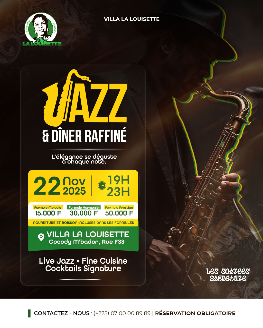 Les Soirées Signature  : Jazz & Fine Dining