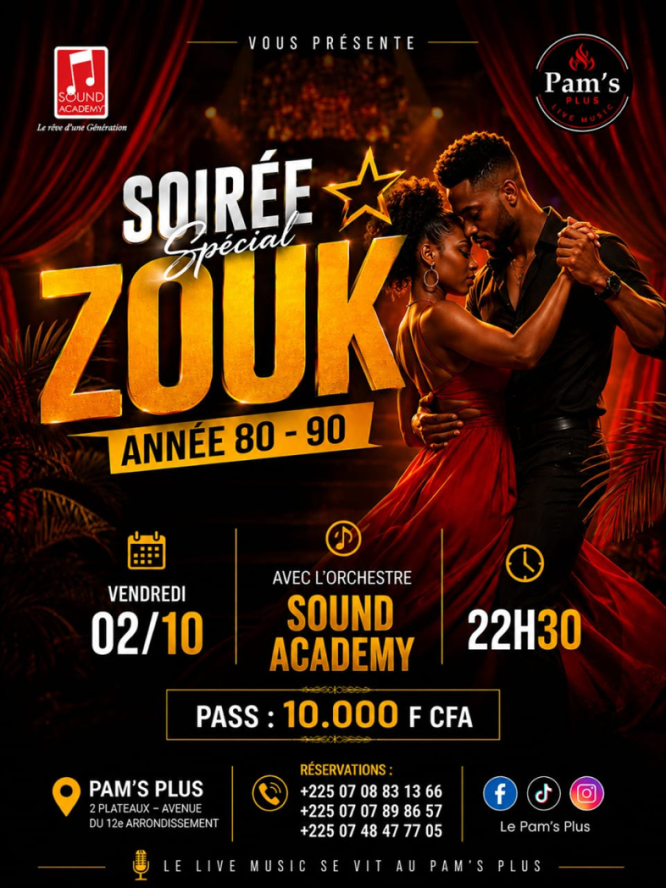 SOIRÉE SPÉCIALE ZOUK ANNÉE 80-90